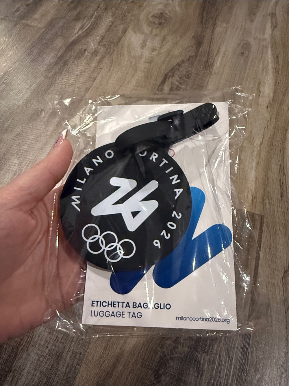 2026 Milano Cortina Black Luggage Tag